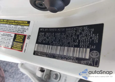 2018 Toyota Corolla Le from USA, damaged, VIN 2T1BURHE7JC057174